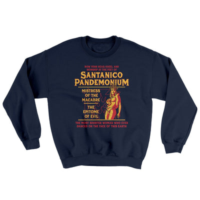 Santanico Pandemonium Ugly Sweater Navy | Funny Shirt from Famous In Real Life