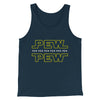 Pew Pew Funny Movie Men/Unisex Tank Top Heather Navy | Funny Shirt from Famous In Real Life