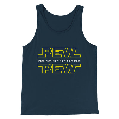 Pew Pew Funny Movie Men/Unisex Tank Top Heather Navy | Funny Shirt from Famous In Real Life