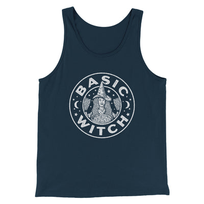 Basic Witch Men/Unisex Tank Top Heather Navy | Funny Shirt from Famous In Real Life