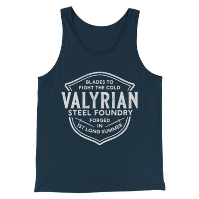 The Valyrian Steel Foundry Men/Unisex Tank Top Heather Navy | Funny Shirt from Famous In Real Life