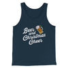 Beer And Christmas Cheer Men/Unisex Tank Top Heather Navy | Funny Shirt from Famous In Real Life