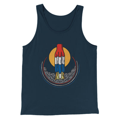 Rocket Pop Launch Men/Unisex Tank Top Heather Navy | Funny Shirt from Famous In Real Life