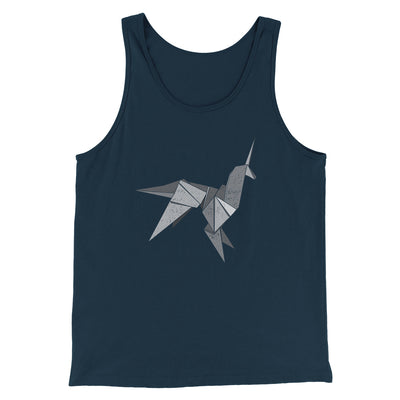Origami Unicorn Funny Movie Men/Unisex Tank Top Heather Navy | Funny Shirt from Famous In Real Life