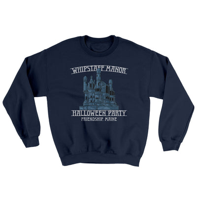 Whipstaff Manor Halloween Party Ugly Sweater Navy | Funny Shirt from Famous In Real Life