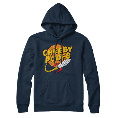 Cheesy Poofs Hoodie Navy | Funny Shirt from Famous In Real Life