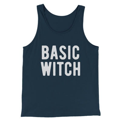 Basic Witch Men/Unisex Tank Top Heather Navy | Funny Shirt from Famous In Real Life