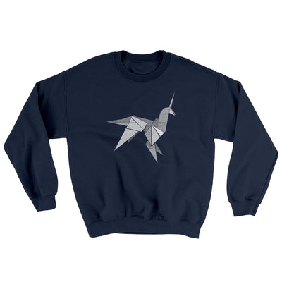 Origami Unicorn Ugly Sweater Navy | Funny Shirt from Famous In Real Life