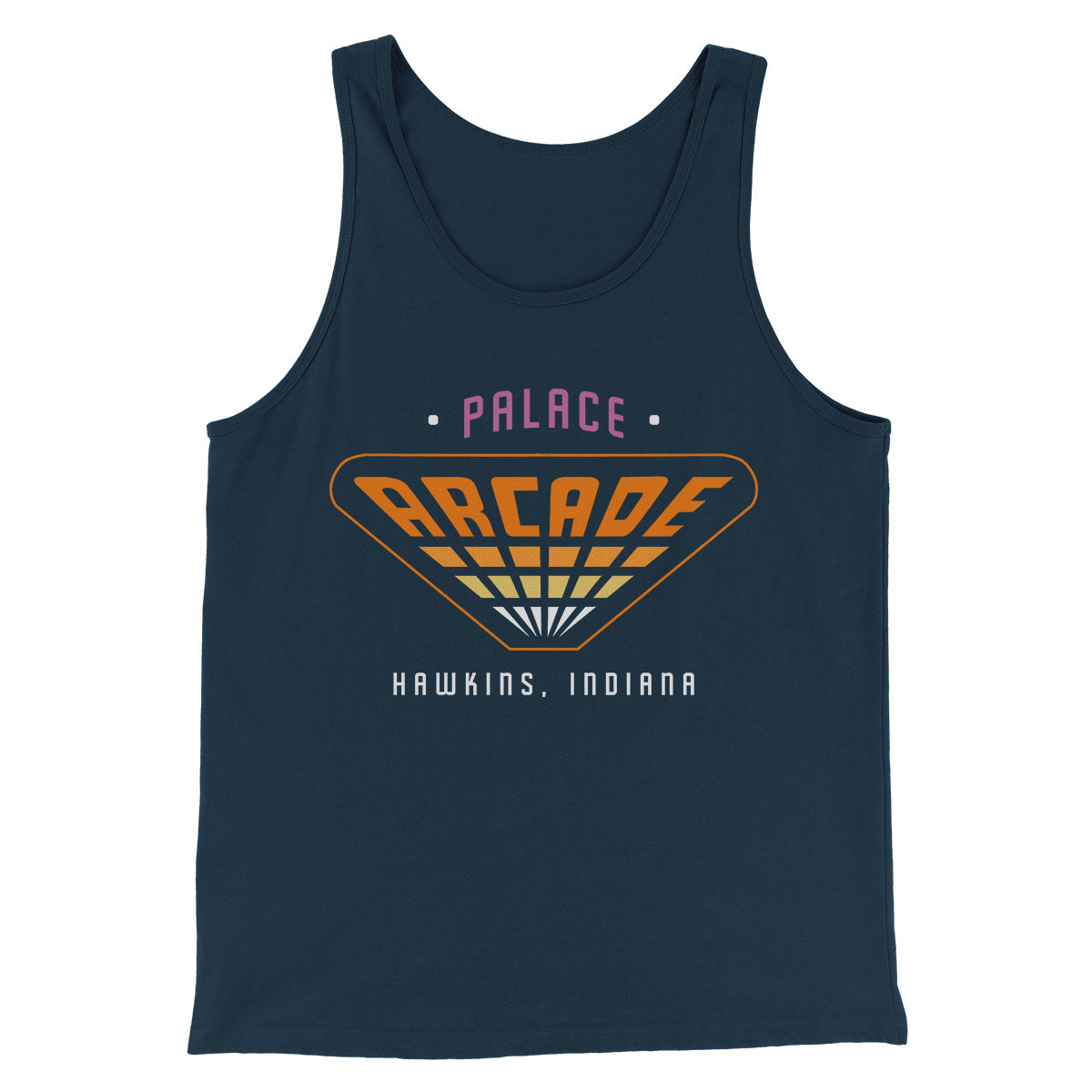 Palace Arcade Men/Unisex Tank Top Heather Navy | Funny Shirt from Famous In Real Life
