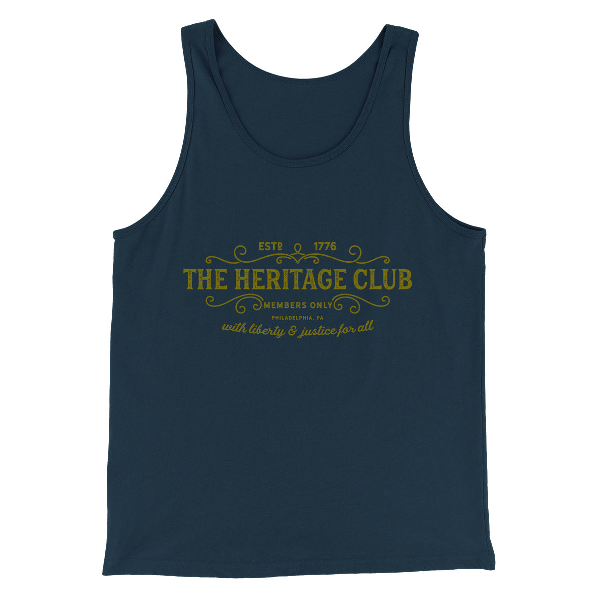 The Heritage Club Funny Movie Men/Unisex Tank Top Heather Navy | Funny Shirt from Famous In Real Life