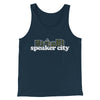 Speaker City Funny Movie Men/Unisex Tank Top Heather Navy | Funny Shirt from Famous In Real Life
