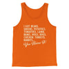You Name It Funny Thanksgiving Men/Unisex Tank Top Orange | Funny Shirt from Famous In Real Life