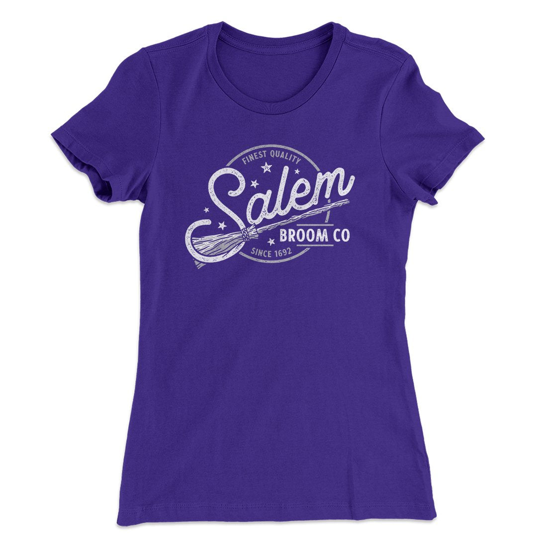 Salem Broom Company Women's T-Shirt Purple Rush | Funny Shirt from Famous In Real Life