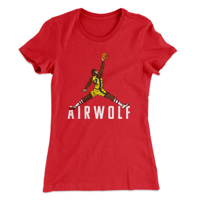 Air Wolf Women's T-Shirt Red | Funny Shirt from Famous In Real Life