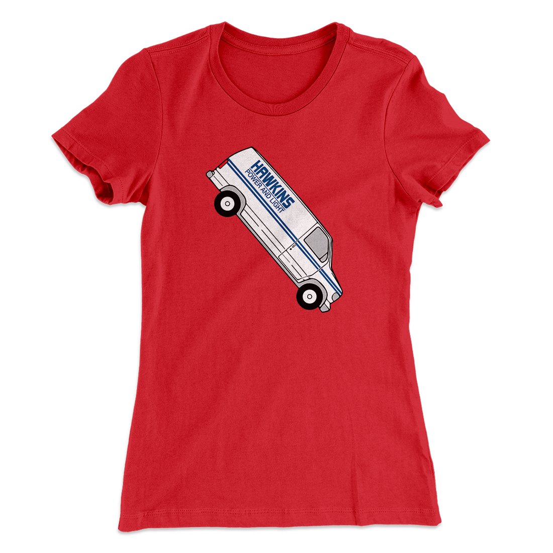 Hawkins Power and Light Van Women's T-Shirt Red | Funny Shirt from Famous In Real Life