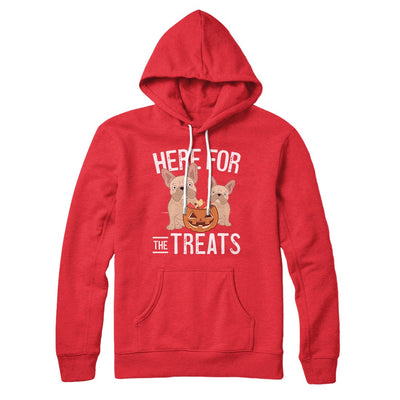 Here For The Treats Hoodie Red | Funny Shirt from Famous In Real Life