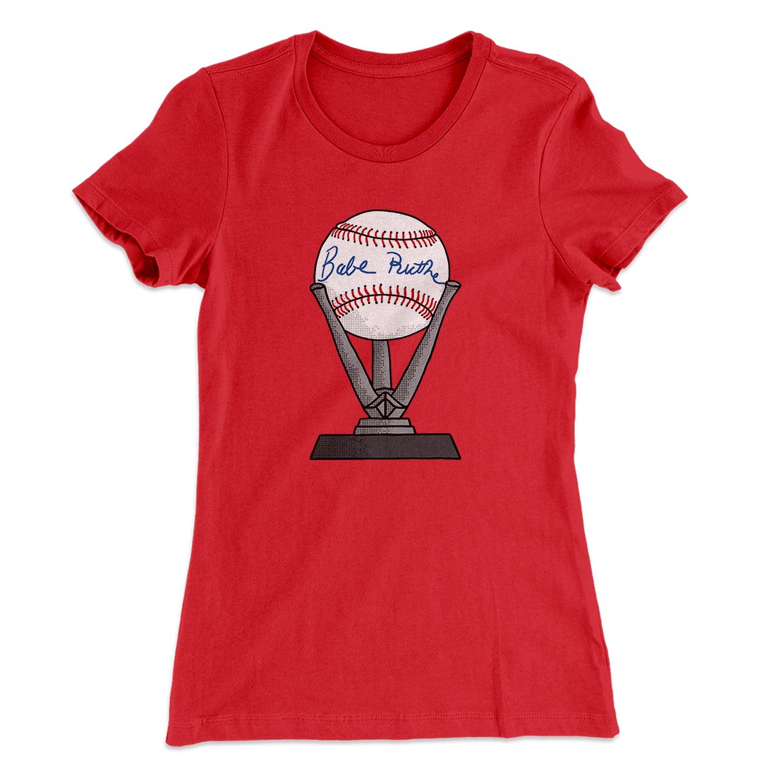 Babe Ruth Signed Ball Women's T-Shirt | Funny Shirt from Famous In Real Life