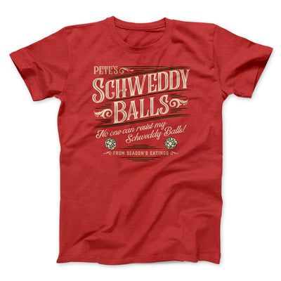 Schweddy Balls Men/Unisex T-Shirt Red | Funny Shirt from Famous In Real Life