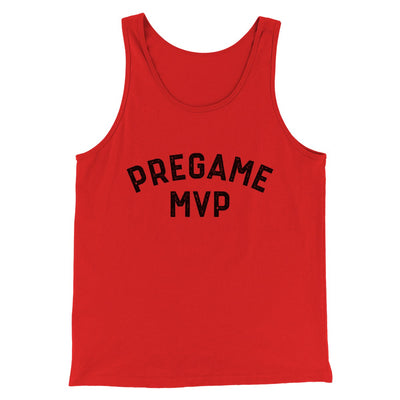 Pregame MVP Men/Unisex Tank Top Red | Funny Shirt from Famous In Real Life