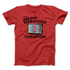 Television Marathon Champion Funny Movie Men/Unisex T-Shirt Red | Funny Shirt from Famous In Real Life