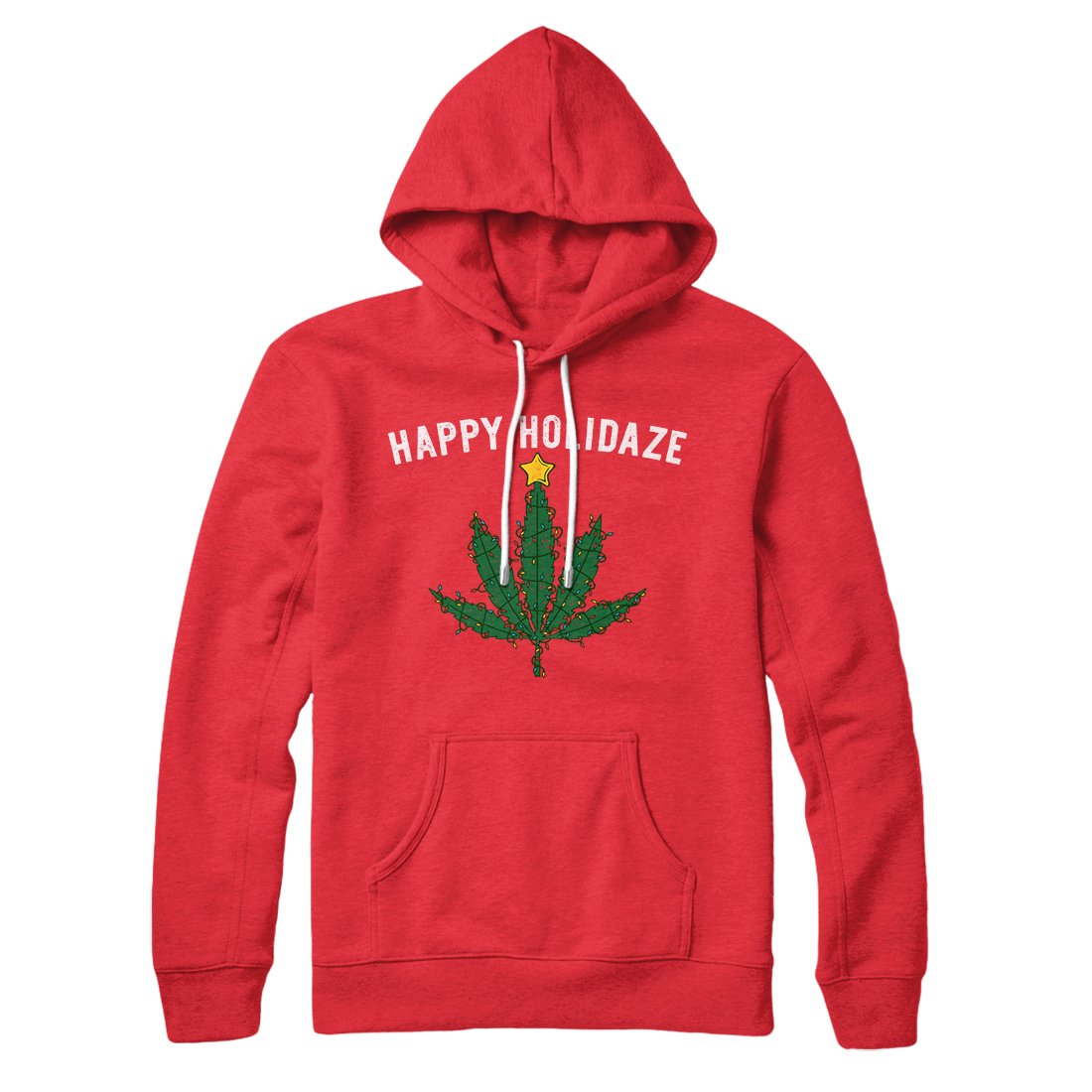 Happy Holidaze Hoodie Red | Funny Shirt from Famous In Real Life