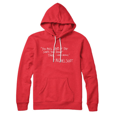 You Miss 100% of Shots Hoodie Red | Funny Shirt from Famous In Real Life