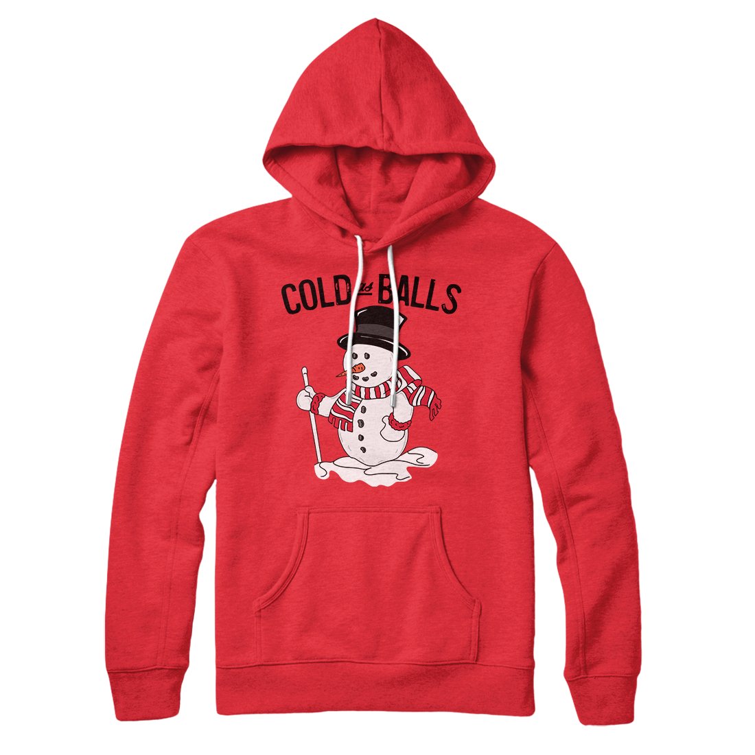 Cold As Balls Hoodie Red | Funny Shirt from Famous In Real Life