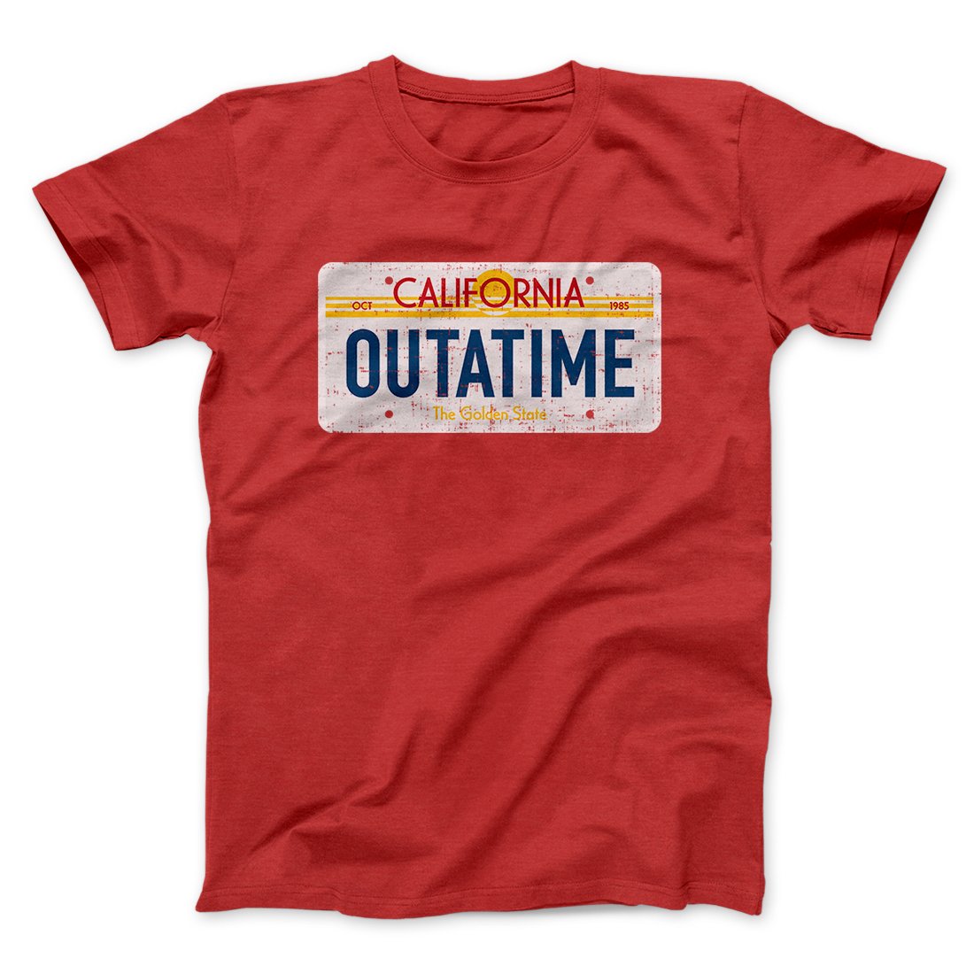 Outatime License Plate Funny Movie Men/Unisex T-Shirt | Funny Shirt from Famous In Real Life