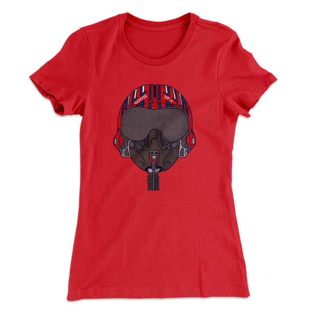Goose Helmet Women's T-Shirt Red | Funny Shirt from Famous In Real Life