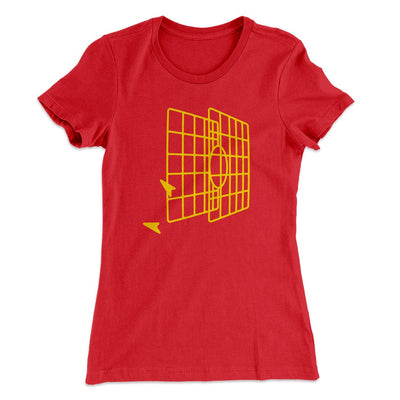 Millennium Falcon Target Women's T-Shirt Red | Funny Shirt from Famous In Real Life