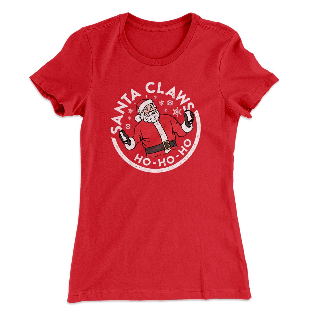 Santa Claws Women's T-Shirt Red | Funny Shirt from Famous In Real Life