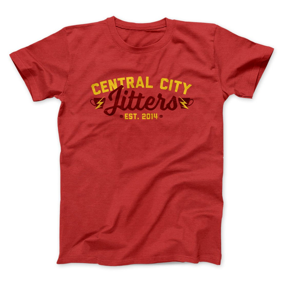 Central City Jitters Men/Unisex T-Shirt Red | Funny Shirt from Famous In Real Life