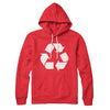Recycle Symbol Hoodie Red | Funny Shirt from Famous In Real Life