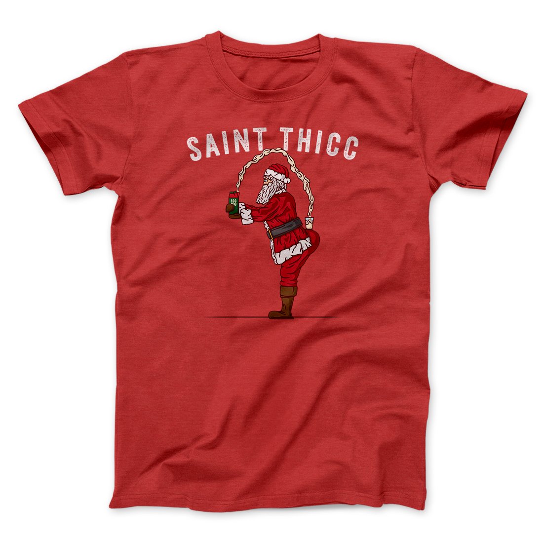 Saint Thicc Men/Unisex T-Shirt Red | Funny Shirt from Famous In Real Life