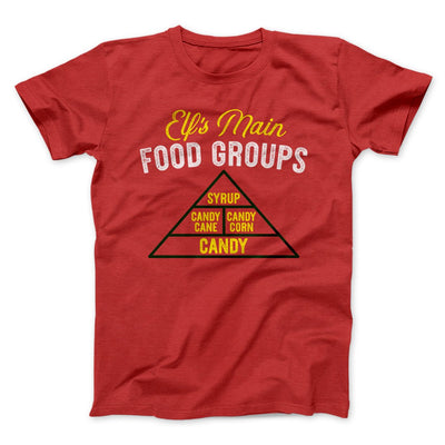 Elf Main Food Groups Funny Movie Men/Unisex T-Shirt Red | Funny Shirt from Famous In Real Life