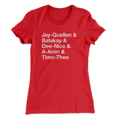 Substitute Teacher Names Women's T-Shirt Red | Funny Shirt from Famous In Real Life