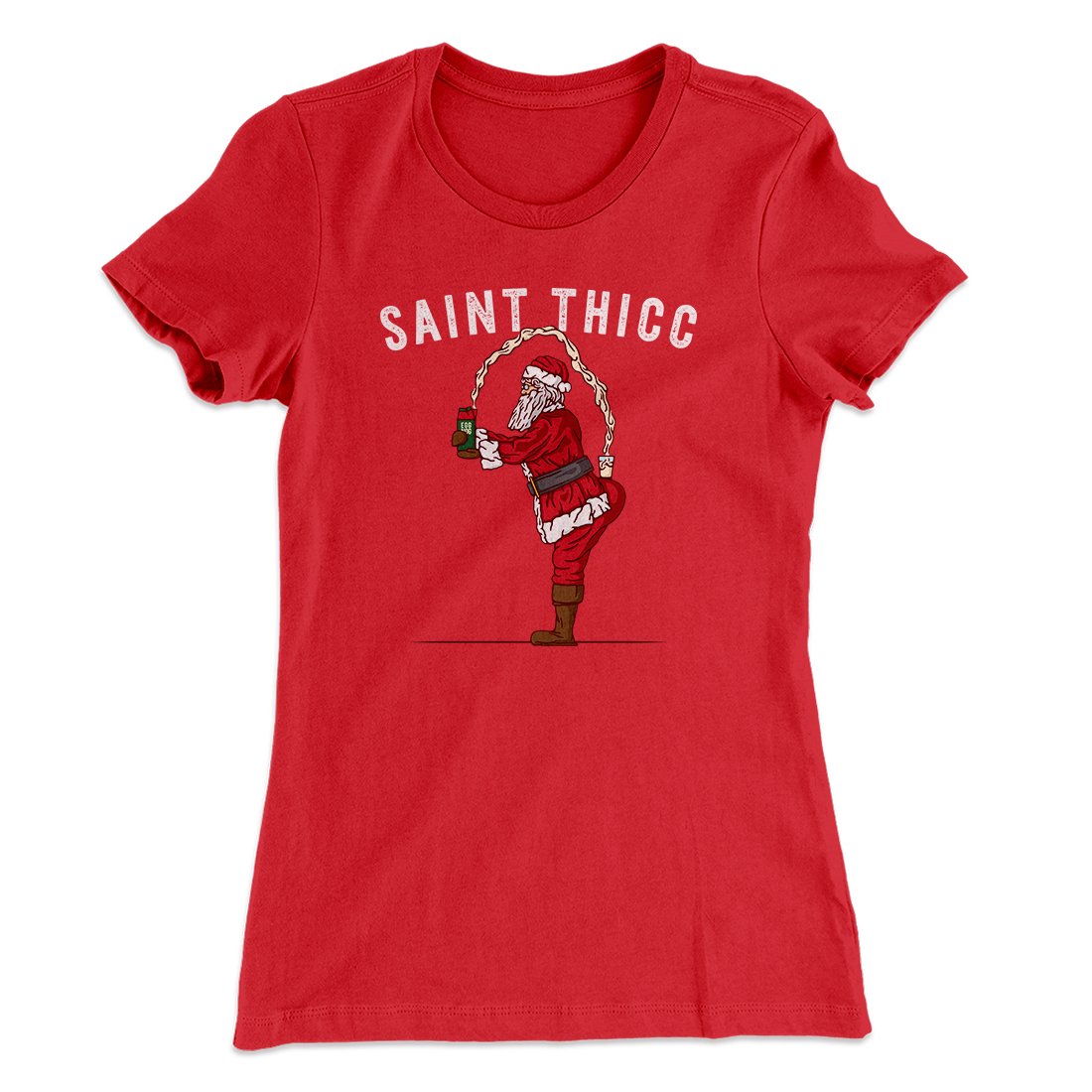 Saint Thicc Women's T-Shirt Red | Funny Shirt from Famous In Real Life