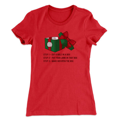 Dick In A Box Women's T-Shirt Red | Funny Shirt from Famous In Real Life