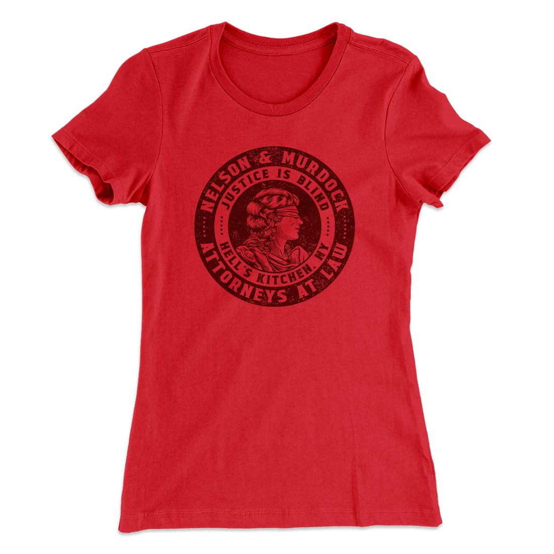Nelson And Murdock Attorneys At Law Women's T-Shirt Red | Funny Shirt from Famous In Real Life
