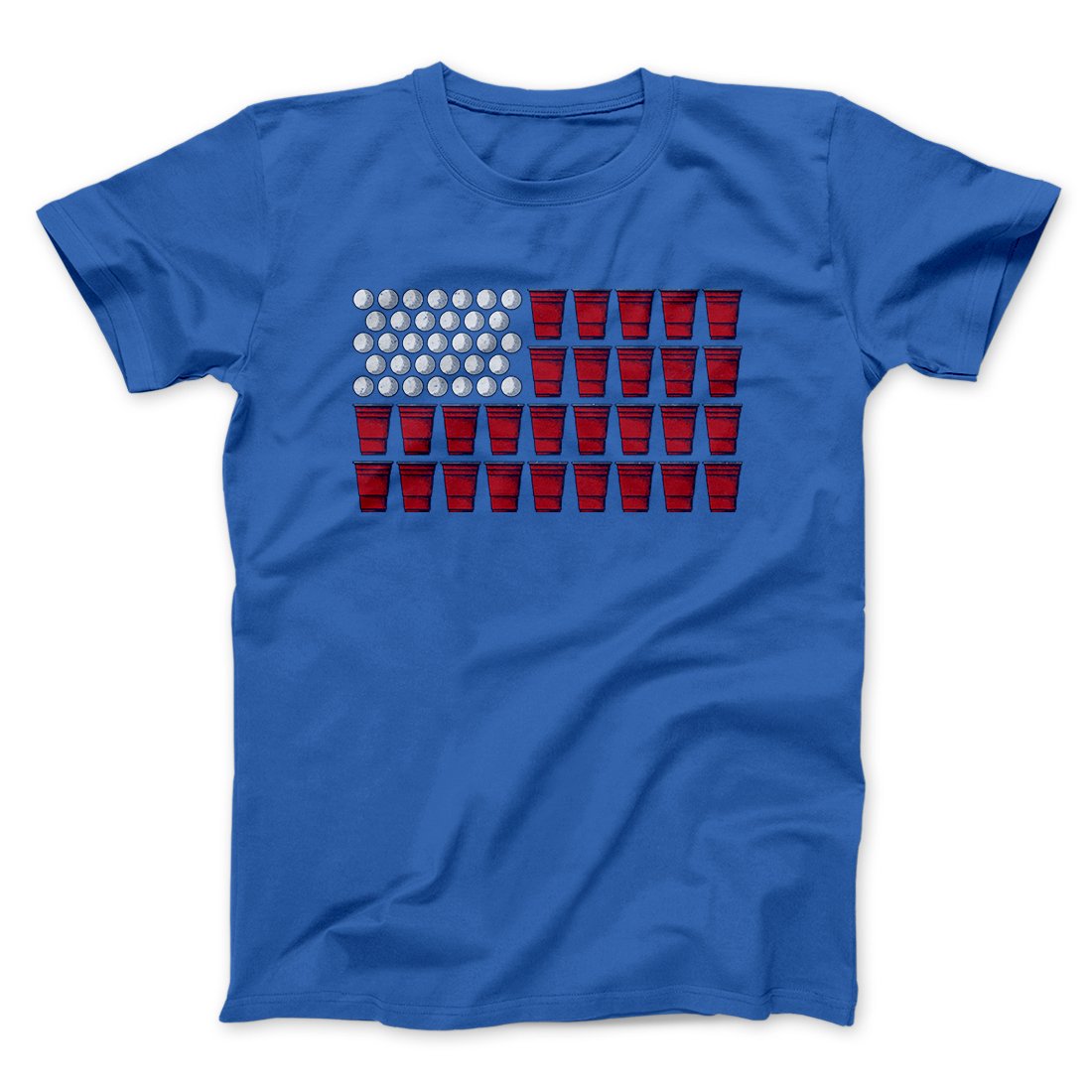 Beer Pong American Flag Men/Unisex T-Shirt | Funny Shirt from Famous In Real Life