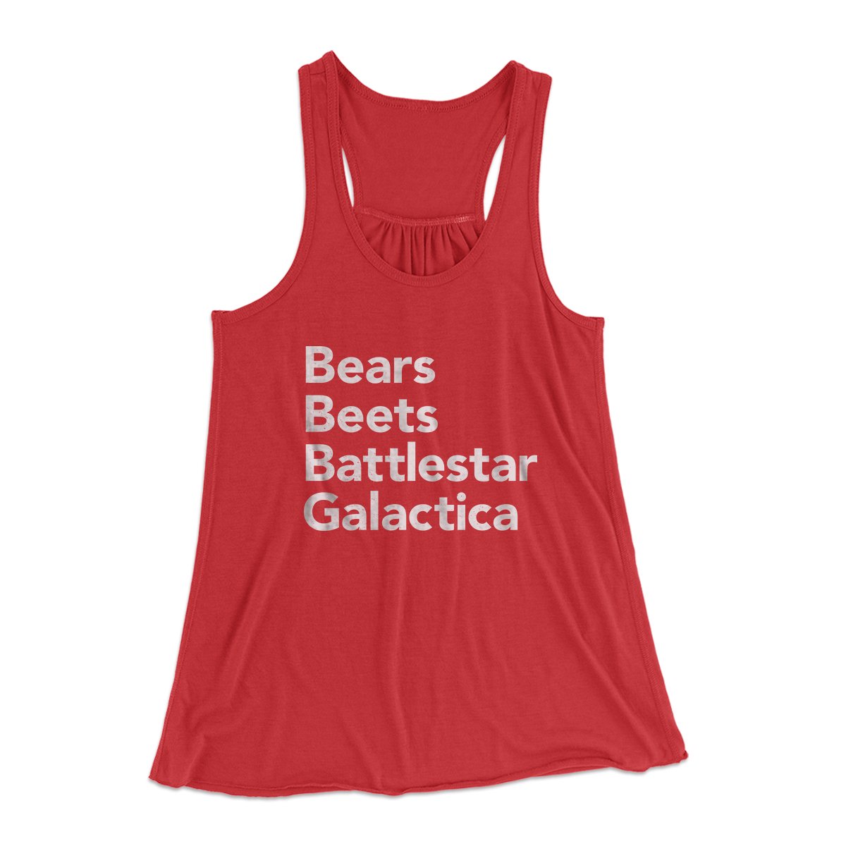Bears, Beets, Battlestar Galactica Women's Flowey Tank Top | Funny Shirt from Famous In Real Life