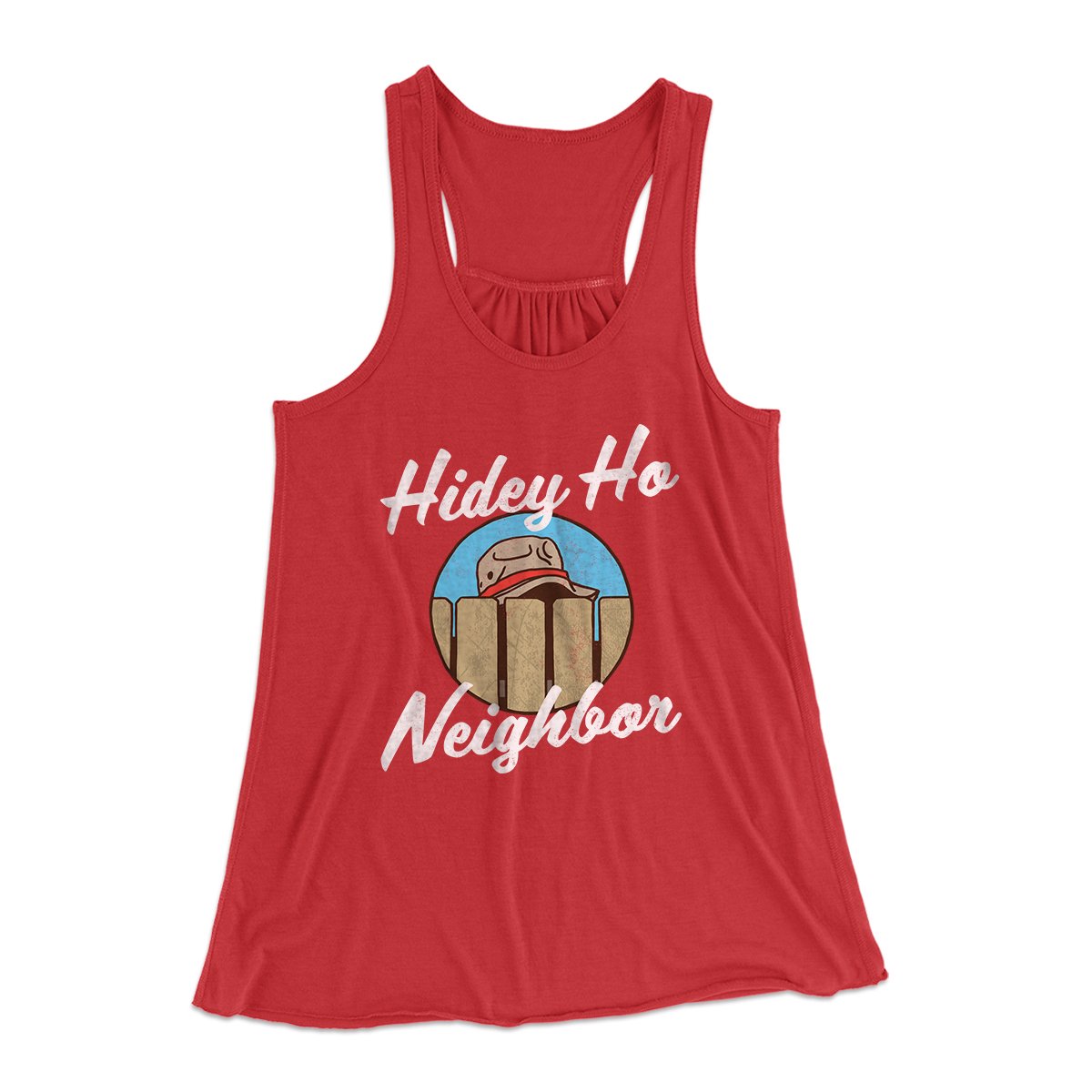 Hidey Ho Neighbor Women's Flowey Tank Top Red | Funny Shirt from Famous In Real Life