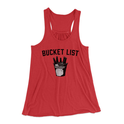 Bucket List Women's Flowey Tank Top Red | Funny Shirt from Famous In Real Life