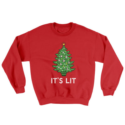 It's Lit Men/Unisex Ugly Sweater Red | Funny Shirt from Famous In Real Life