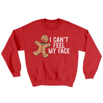 I Can't Feel My Face Ugly Sweater Red | Funny Shirt from Famous In Real Life