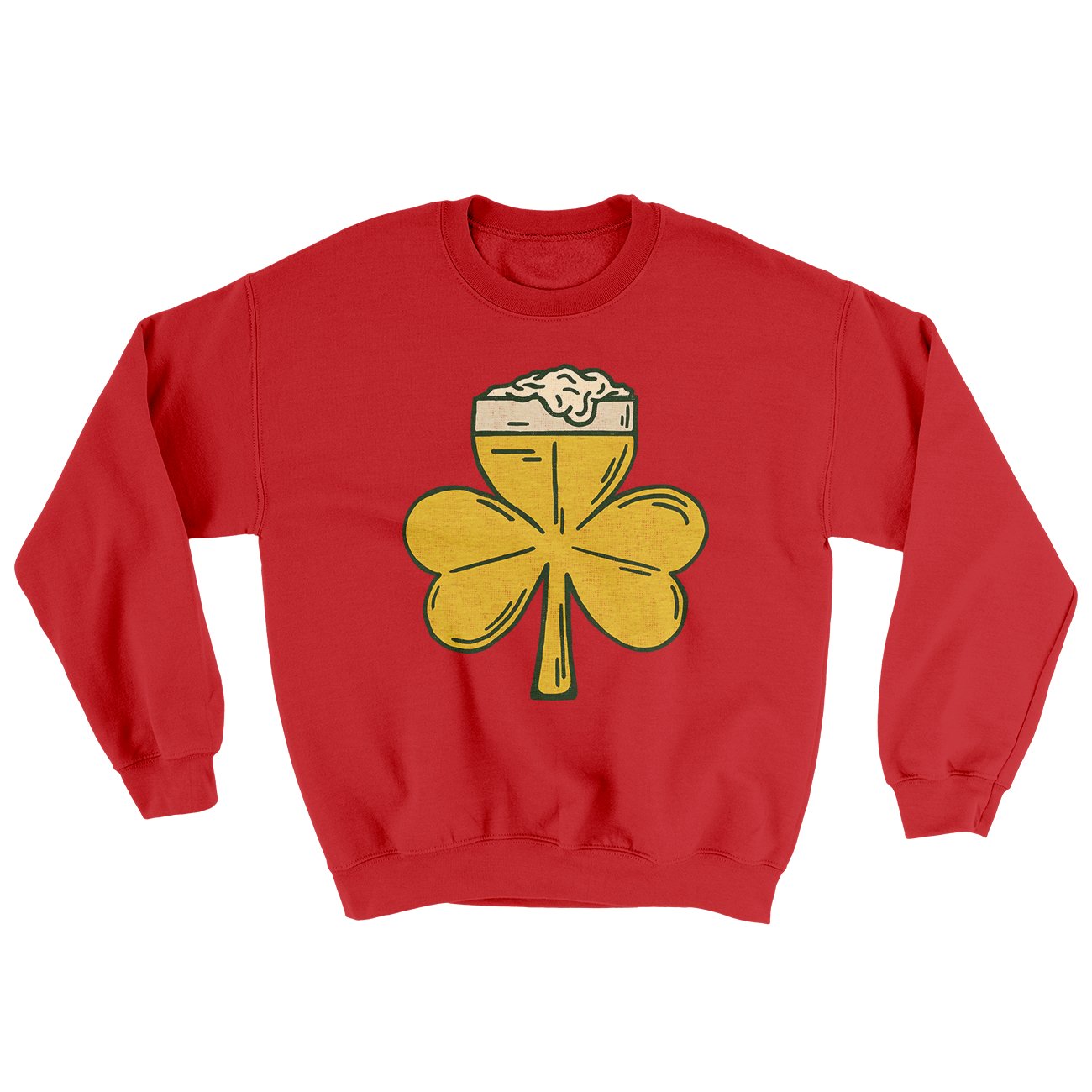 Shamrock Beer Ugly Sweater Red | Funny Shirt from Famous In Real Life
