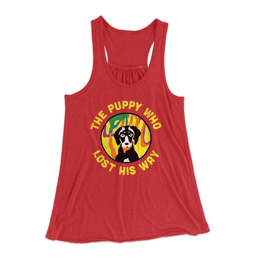 The Puppy Who Lost His Way Women's Flowey Tank Top Red | Funny Shirt from Famous In Real Life