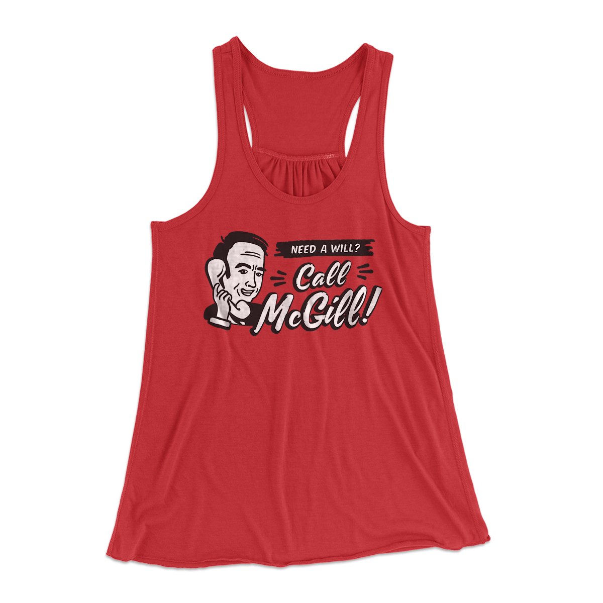 Need A Will Women's Flowey Tank Top Red | Funny Shirt from Famous In Real Life