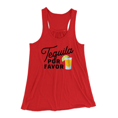 Tequila, Por Favor Women's Flowey Tank Top Red | Funny Shirt from Famous In Real Life