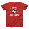 Happy Pawlidays Men/Unisex T-Shirt Red | Funny Shirt from Famous In Real Life